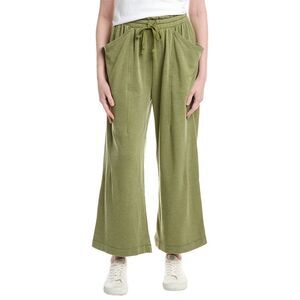 Labiz Womens  Slouchy Wide Leg Sweatpant, Green